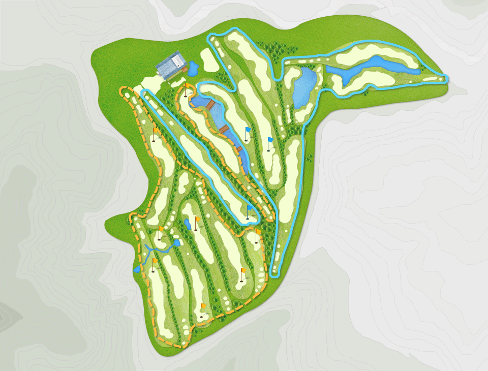 곤지암 골프클럽 전체 코스 맵입니다. 자세한 설명은 아래에 있습니다.